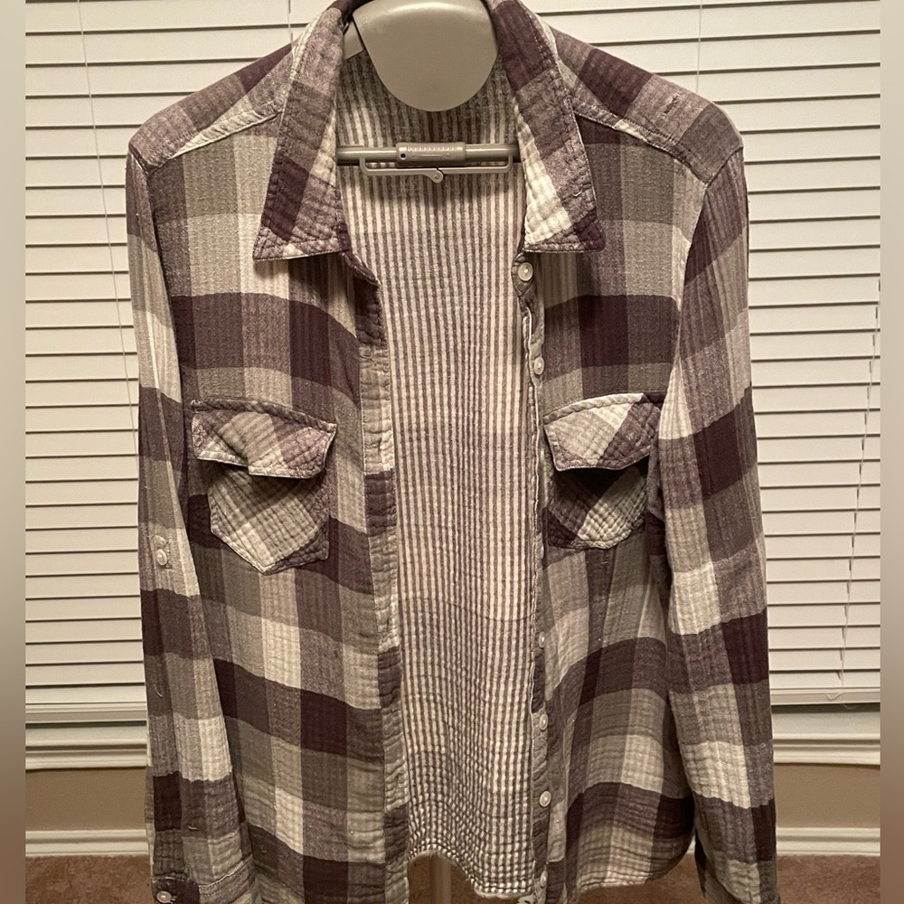 Grey Checkered Button Up